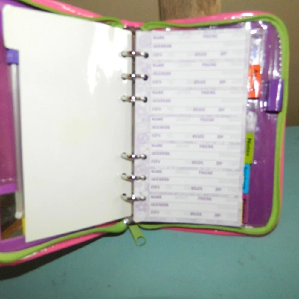 Vintage Y2K Lisa Frank Glitter Groovy Love Zip Planner Organizer RARE